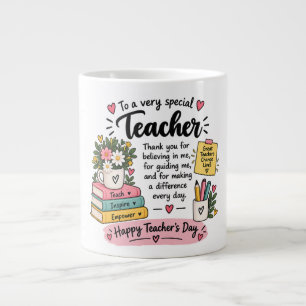 Teacher Appreciation Gift   Happy Teacher's Day  Large Coffee Mug