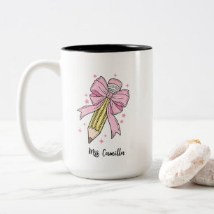 Teacher Appreciation Gift Personalized Teacher Tum Two-Tone Coffee Mug