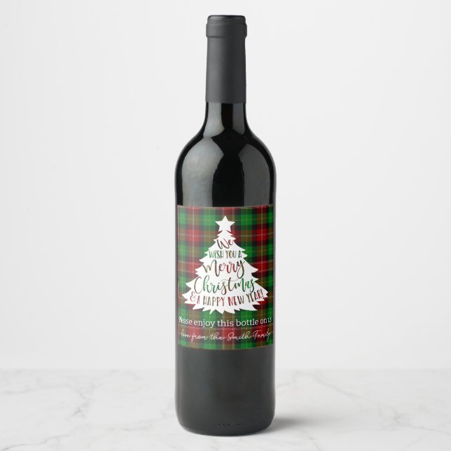 Teacher Appreciation Gift wish you a merry xmas Wine Label (Front)