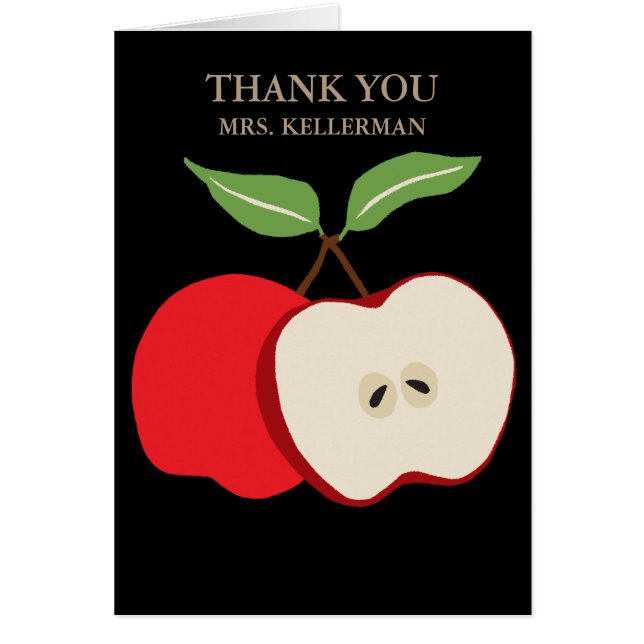 Teacher Appreciation Half Apple Thank You (Front)