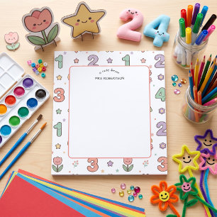 Teacher appreciation Number Pattern Notepad