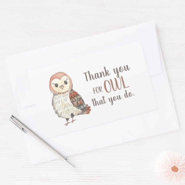 Teacher Appreciation Owl Thank You Sticker (Envelope)