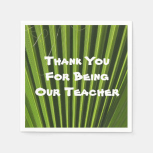 Teacher Appreciation Palm Leaf Photo Thank You Napkin