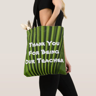 Teacher Appreciation Palm Leaf Photo Thank You Tote Bag