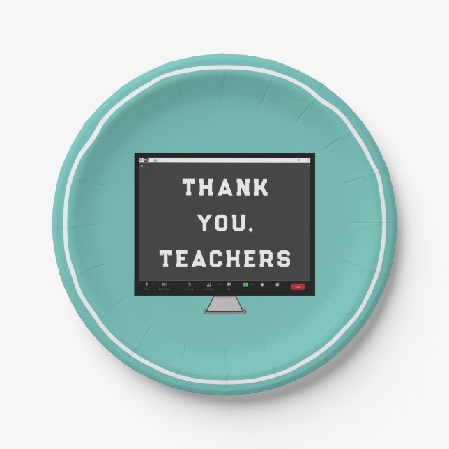 Teacher Appreciation Paper Plates (Front)