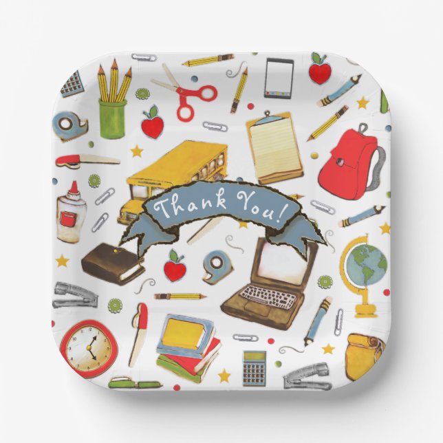 Teacher Appreciation Party Paper Plates (Front)