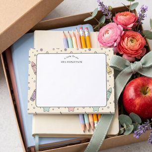 Teacher appreciation Pastel Crayon Pattern  Post-it Notes