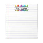 Teacher Appreciation Personalized Crayon Lined