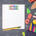 Teacher Appreciation Personalized Crayon Lined Notepad<br><div class="desc">Teacher Appreciation Personalized Crayon Lined Notepad Personalize this design with the name of your favourite teacher! The paper is high-quality, and the designs are vibrant. Great for teacher appreciation, teacher end of year gift, Christmas, or for yourself, if you're a teacher! I hope you enjoy these notepads as much as...</div>