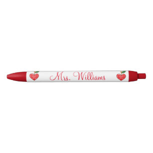 teacher appreciation personalized cute hearts black ink pen