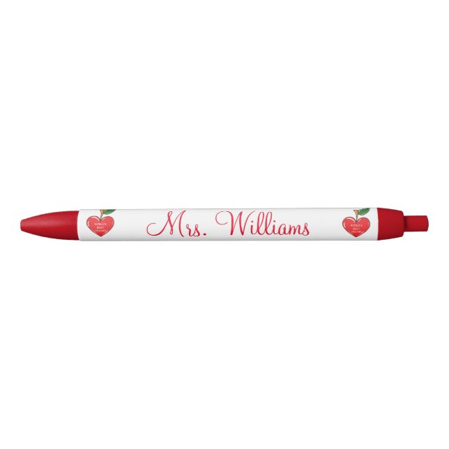 teacher appreciation personalized cute hearts black ink pen (Front)