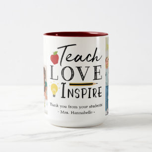 Teacher appreciation photo gift personalized Two-Tone coffee mug