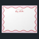 Teacher Appreciation Pink Red Wavy Notepad<br><div class="desc">Perfect gift for teachers, featuring red and pink wavy border.
For more advanced customisation of this design, e.g. changing layout, font or text size please click the "CUSTOMIZE" button above. Please contact me for any questions!</div>