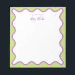 Teacher Appreciation Purple Green Wavy Notepad<br><div class="desc">Perfect gift for teachers,  featuring purple green wavy border.
For more advanced customisation of this design,  e.g. changing layout,  font or text size please click the "CUSTOMIZE" button above. Please contact me for any questions!</div>