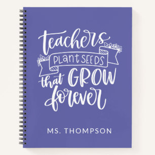 Teacher Appreciation Quote Personalized Purple Notebook