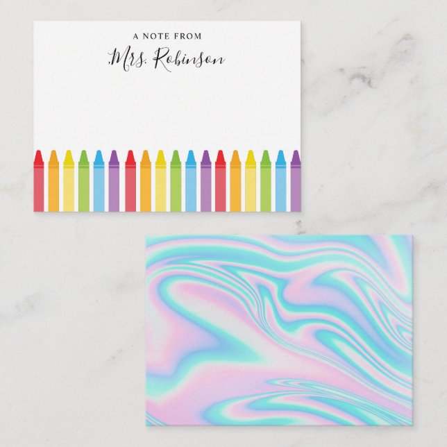  Teacher Appreciation Rainbow Crayon Card (Front/Back)