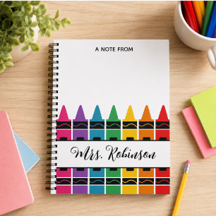 Teacher Appreciation Rainbow Crayon Notepad Notebook