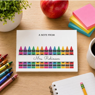 Teacher Appreciation Rainbow Crayon Post-it Notes