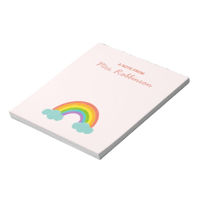 Teacher Appreciation Rainbow Notepad (Rotated)