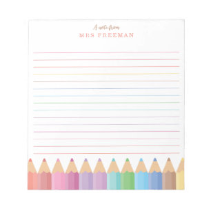 Teacher Appreciation Rainbow Personalized  Notepad