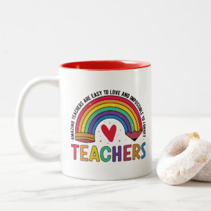 Teacher Appreciation Rainbow Quote  Two-Tone Coffee Mug