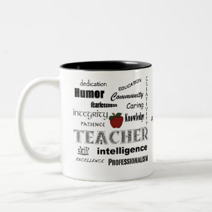 Teacher Appreciation+Red Apple Two-Tone Coffee Mug