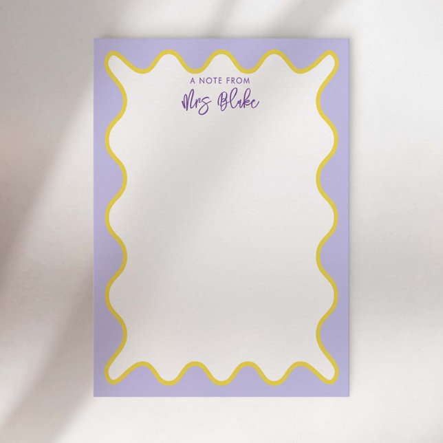 Teacher Appreciation Red Blue Wavy Notepad (Creator Uploaded)
