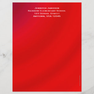 Teacher Appreciation, Red Gradient Personalized Letterhead