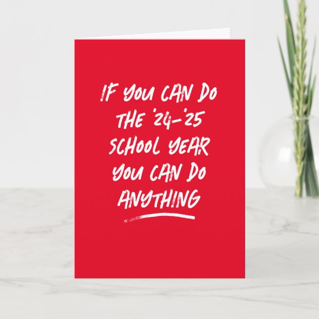 Teacher appreciation school year red thanks card (Front)