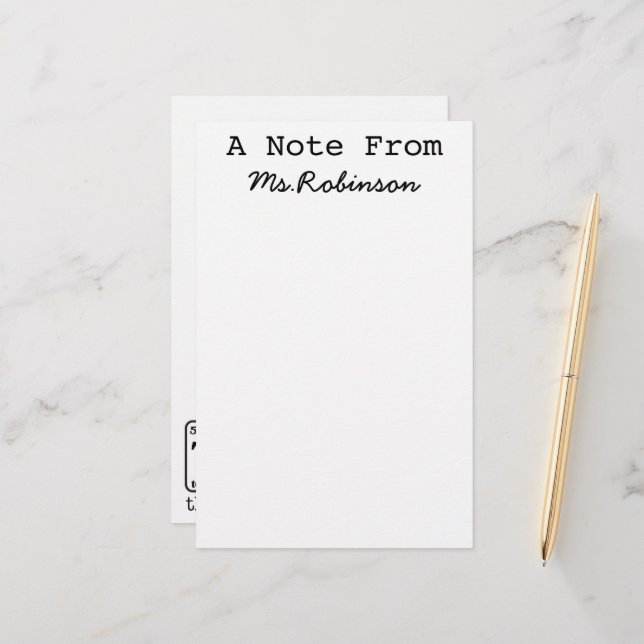 Teacher Appreciation Science Theme Stationary  Stationery (Front/Back In Situ)