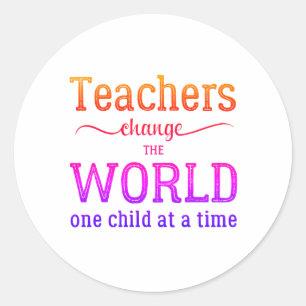 Teacher appreciation simple typography quote classic round sticker