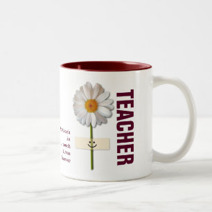 Teacher Appreciation Smiling Daisy Gift Two-Tone Coffee Mug