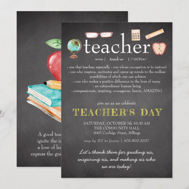 Teacher Appreciation | Teachers Day Invitation (Front/Back)