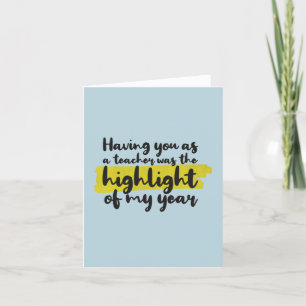 Teacher Appreciation Thank You Card