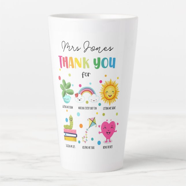 Teacher appreciation Thank You Card graduation Latte Mug (Front)