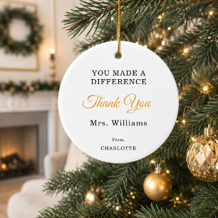 Teacher appreciation Thank You  Ceramic Ornament