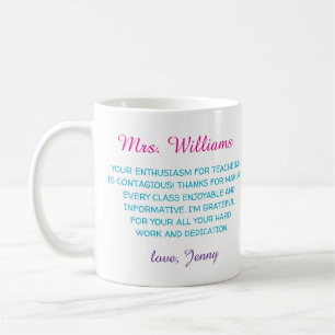 teacher appreciation thank you modern colourful  coffee mug