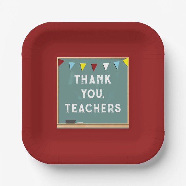 Teacher Appreciation Thank You Paper Plate (Front)
