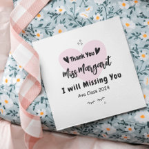 Teacher Appreciation Thank You School Custom