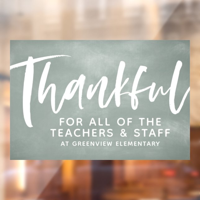 Teacher appreciation thankful chalkboard window cling (Sheet 2)