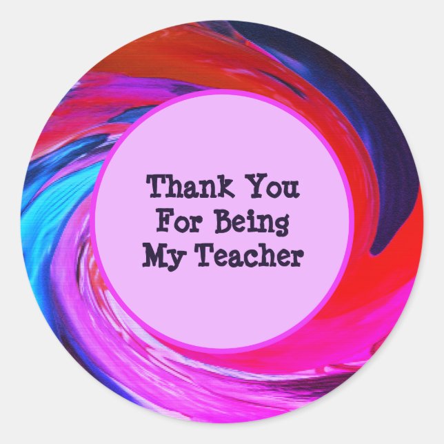 Teacher Appreciation Tie Dye Classroom Thank You Classic Round Sticker (Front)