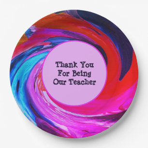 Teacher Appreciation Tie Dye Classroom Thank You Paper Plate
