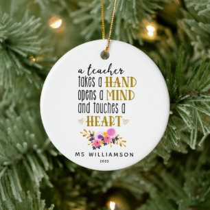 Teacher Appreciation Typography Custom Ornament