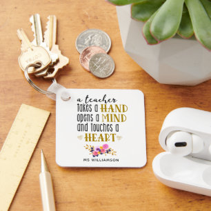 Teacher Appreciation Typography Custom Ornament Keychain