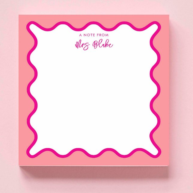 Teacher Appreciation Vibrant Colourful Wavy Notepad (Creator Uploaded)