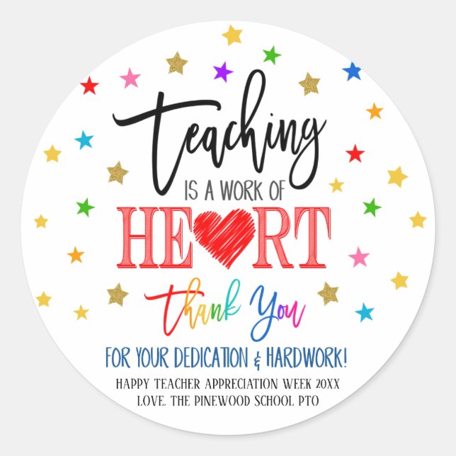 Teacher Appreciation Week  Classic Round Sticker (Front)