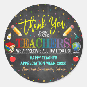 Teacher Appreciation Week Party Decor Classic Round Sticker