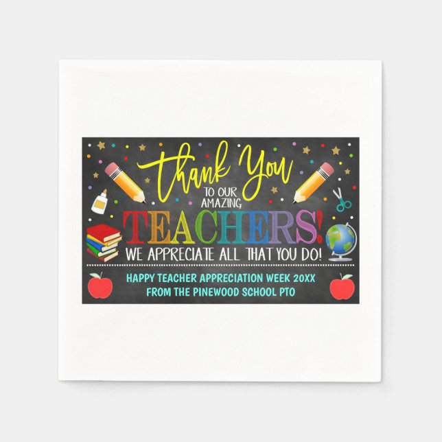 Teacher Appreciation Week Party Decor Napkin (Front)