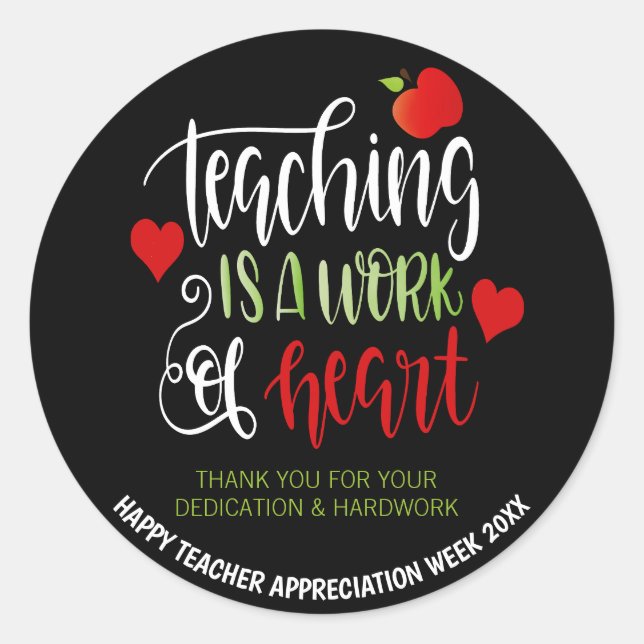 Teacher Appreciation Week Party Decor THANK YOU Classic Round Sticker (Front)