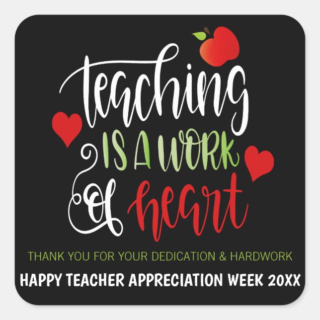 Teacher Appreciation Week Party Decor THANK YOU Square Sticker (Front)